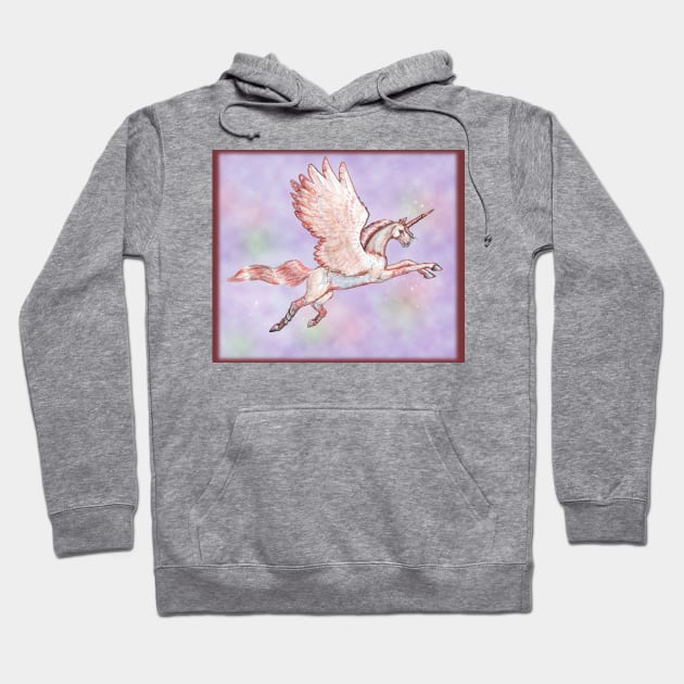 Pink Winged Unicorn Hoodie by pegacorna